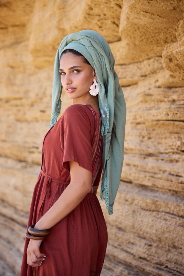 ⁦מטפחת ירוק מנטה⁩ – תמונה ⁦4⁩