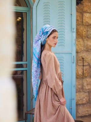 מטפחת מרובעת נהרה תכלת
