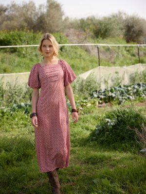 שמלת עדן בורדו קצר