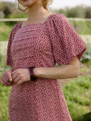 שמלת עדן בורדו קצר