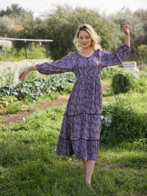 שמלת הדר שחור סגול