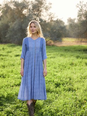 שמלת פרח כחול