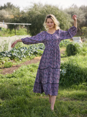 שמלת הדר שחור סגול